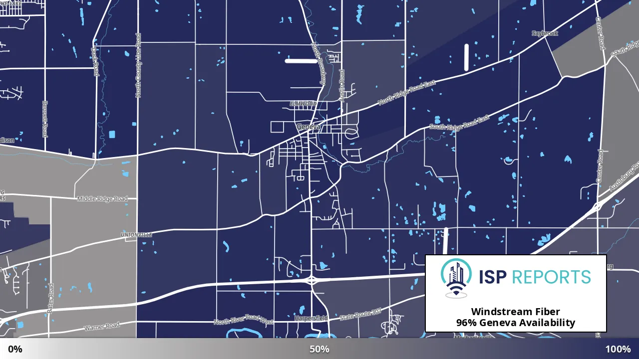 Geneva, OH map of internet availability