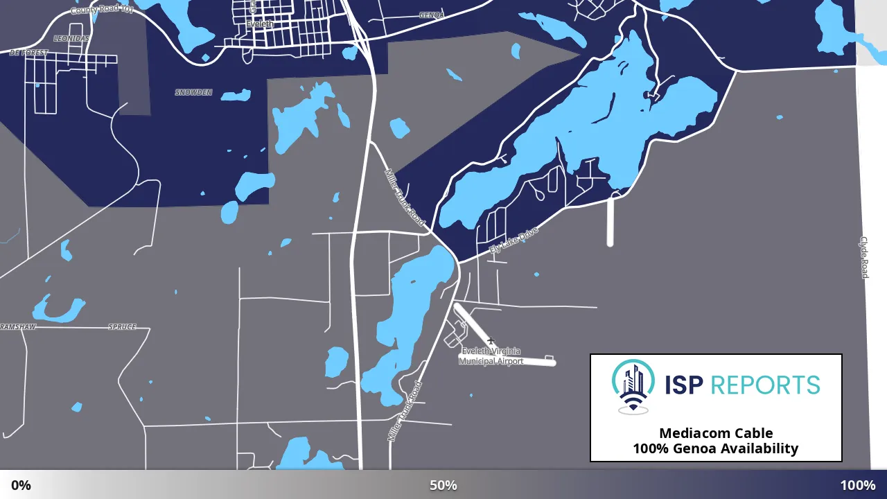 Genoa, MN map of internet availability