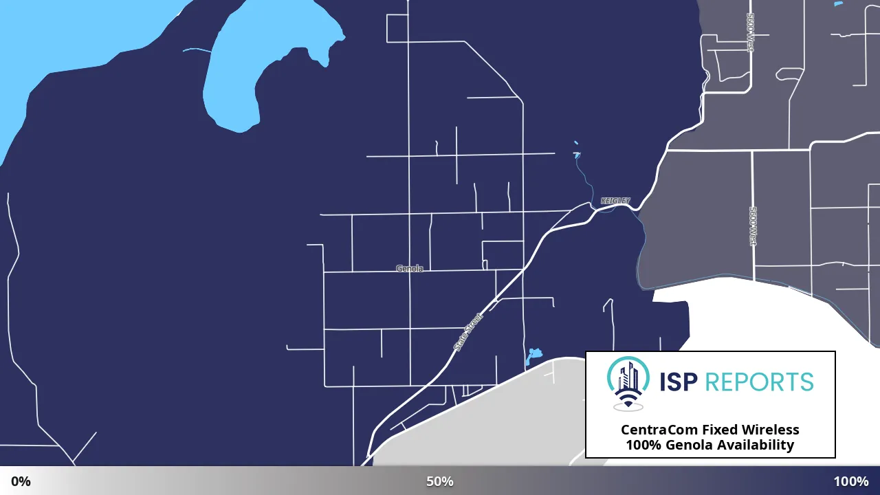 Genola, UT map of internet availability