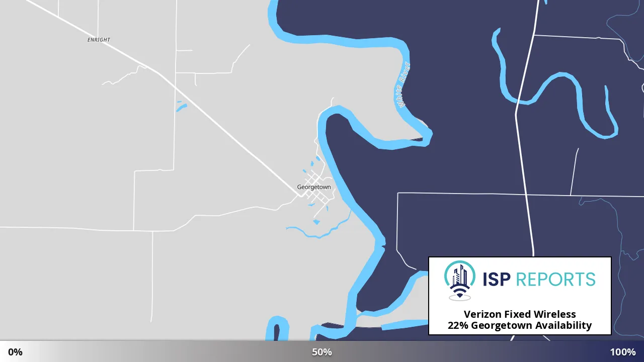 Georgetown, AR map of internet availability