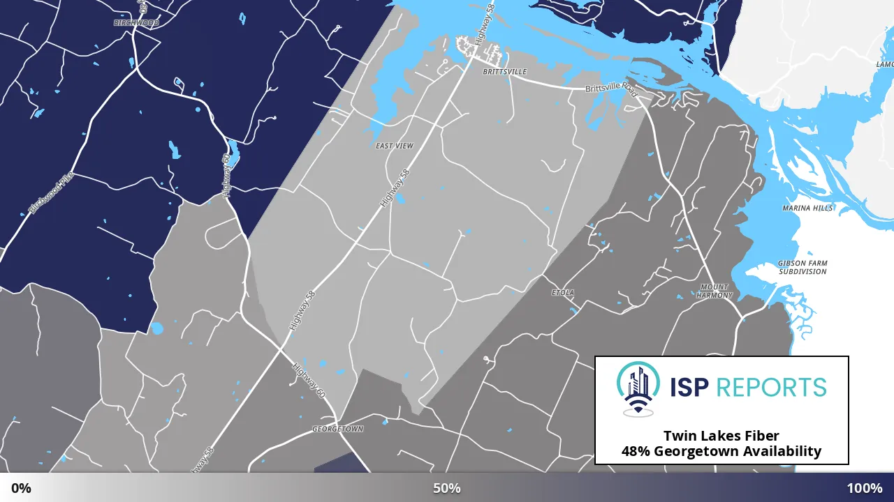 Georgetown, TN map of internet availability