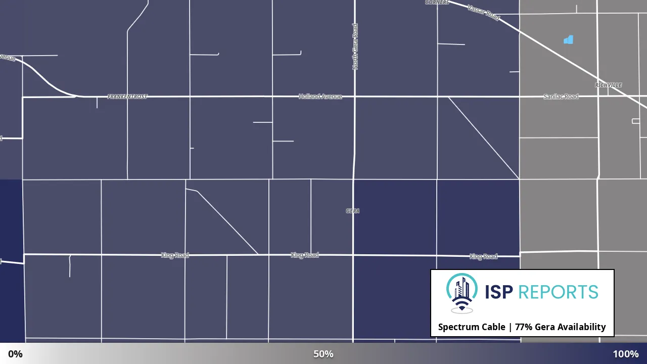Gera, MI map of internet availability