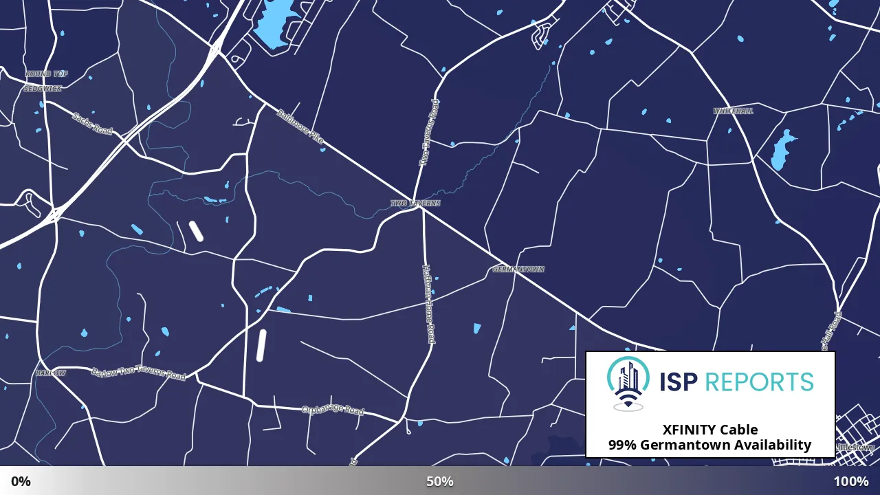 Germantown, PA map of internet availability
