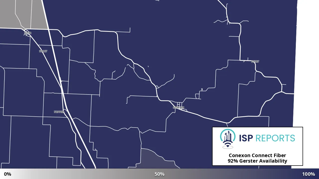 Gerster, MO map of internet availability