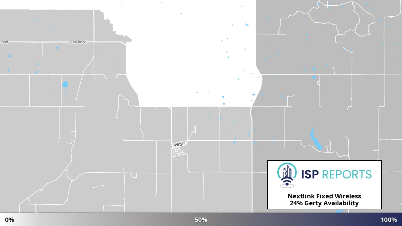 Gerty, OK map of internet availability