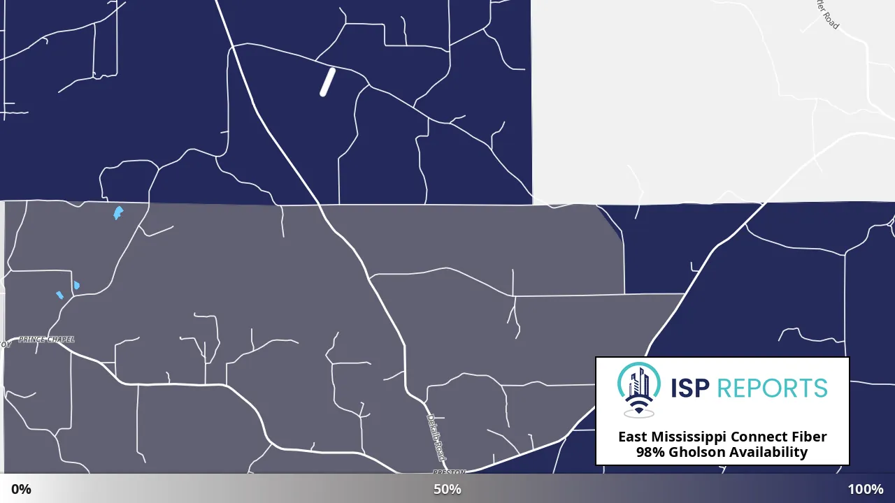 Gholson, MS map of internet availability
