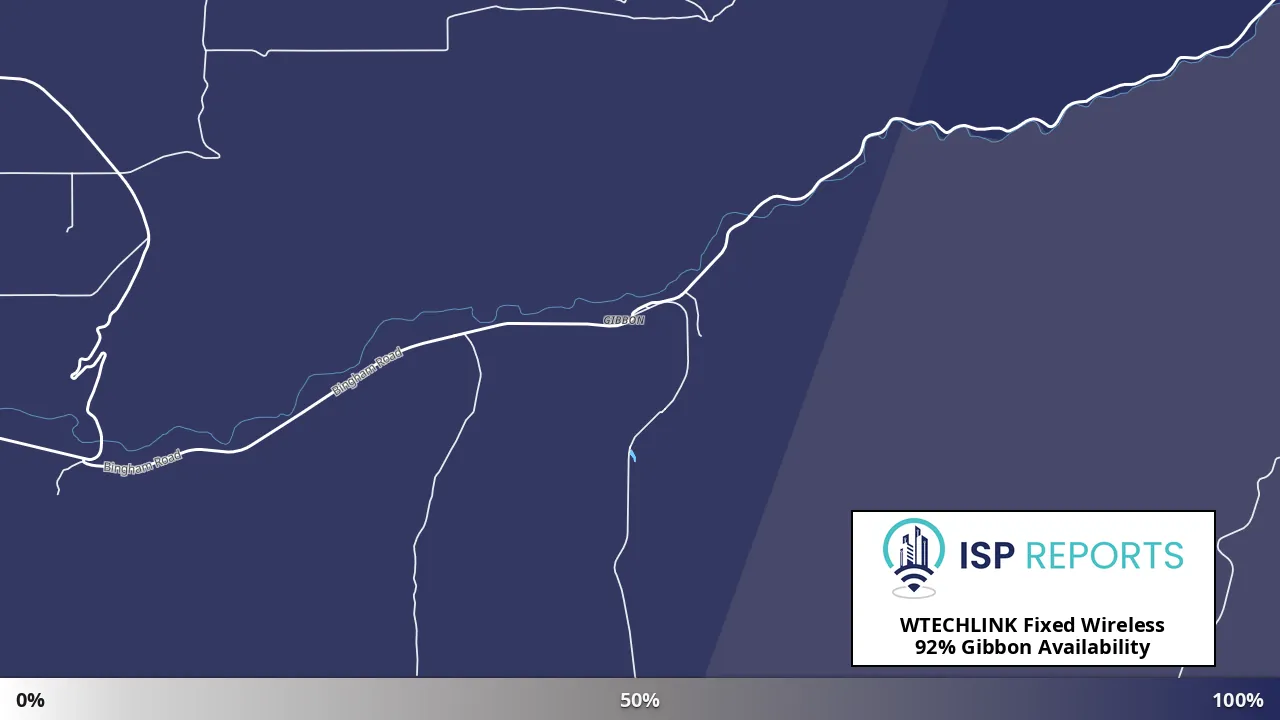 Gibbon, OR map of internet availability