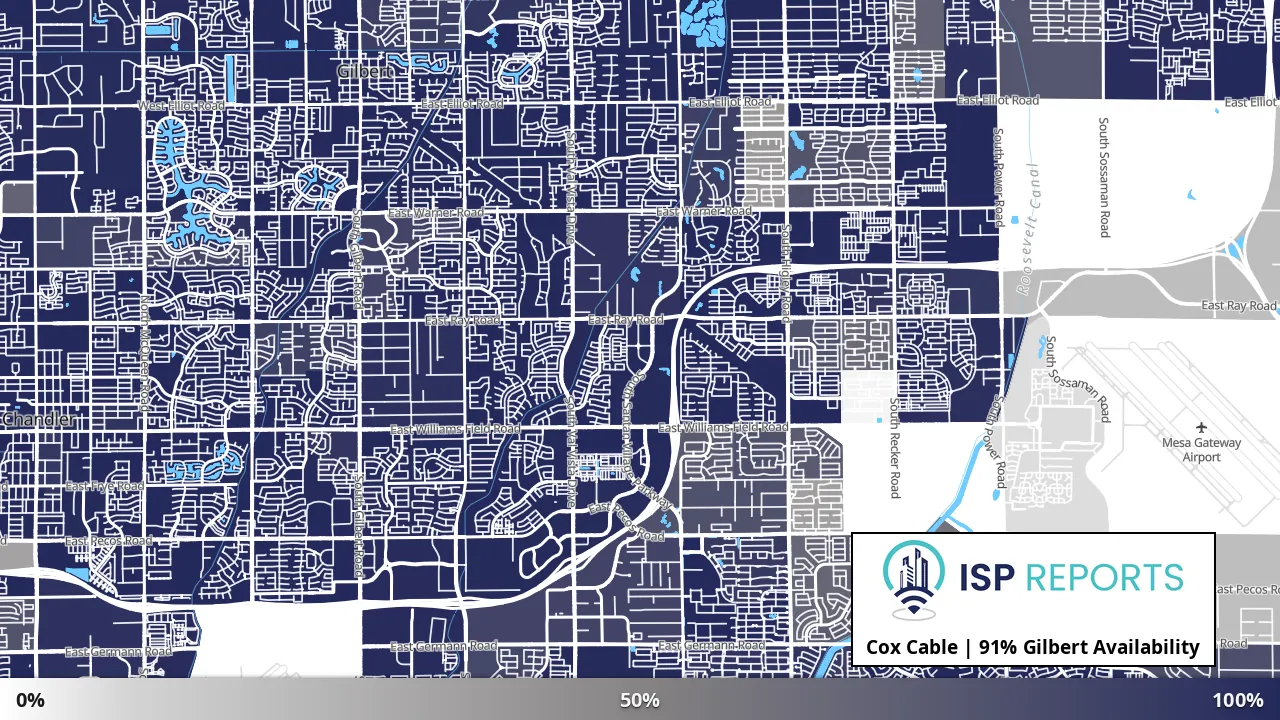 Gilbert, AZ map of internet availability