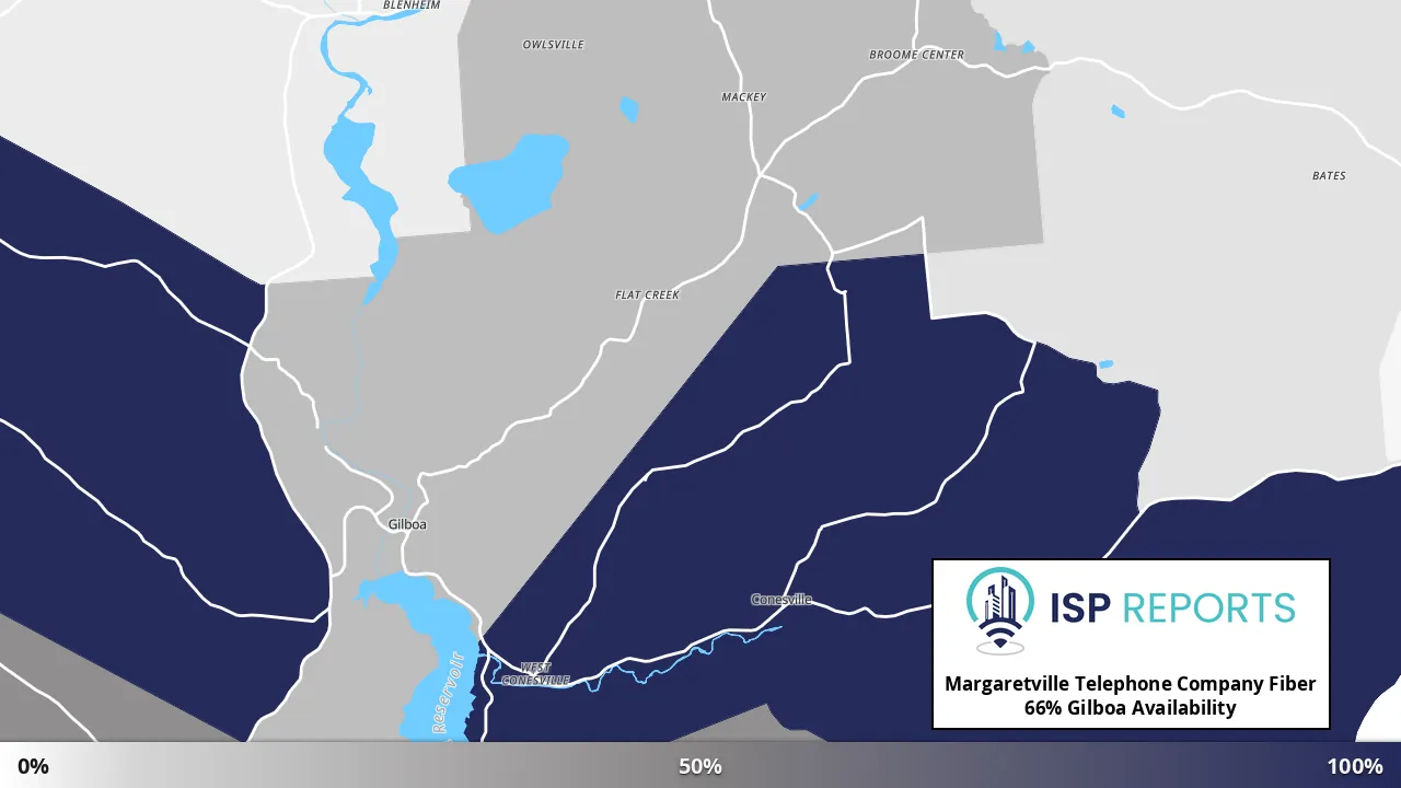 Gilboa, NY map of internet availability