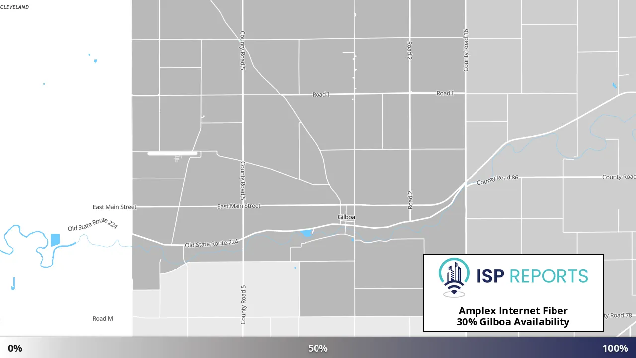 Gilboa, OH map of internet availability