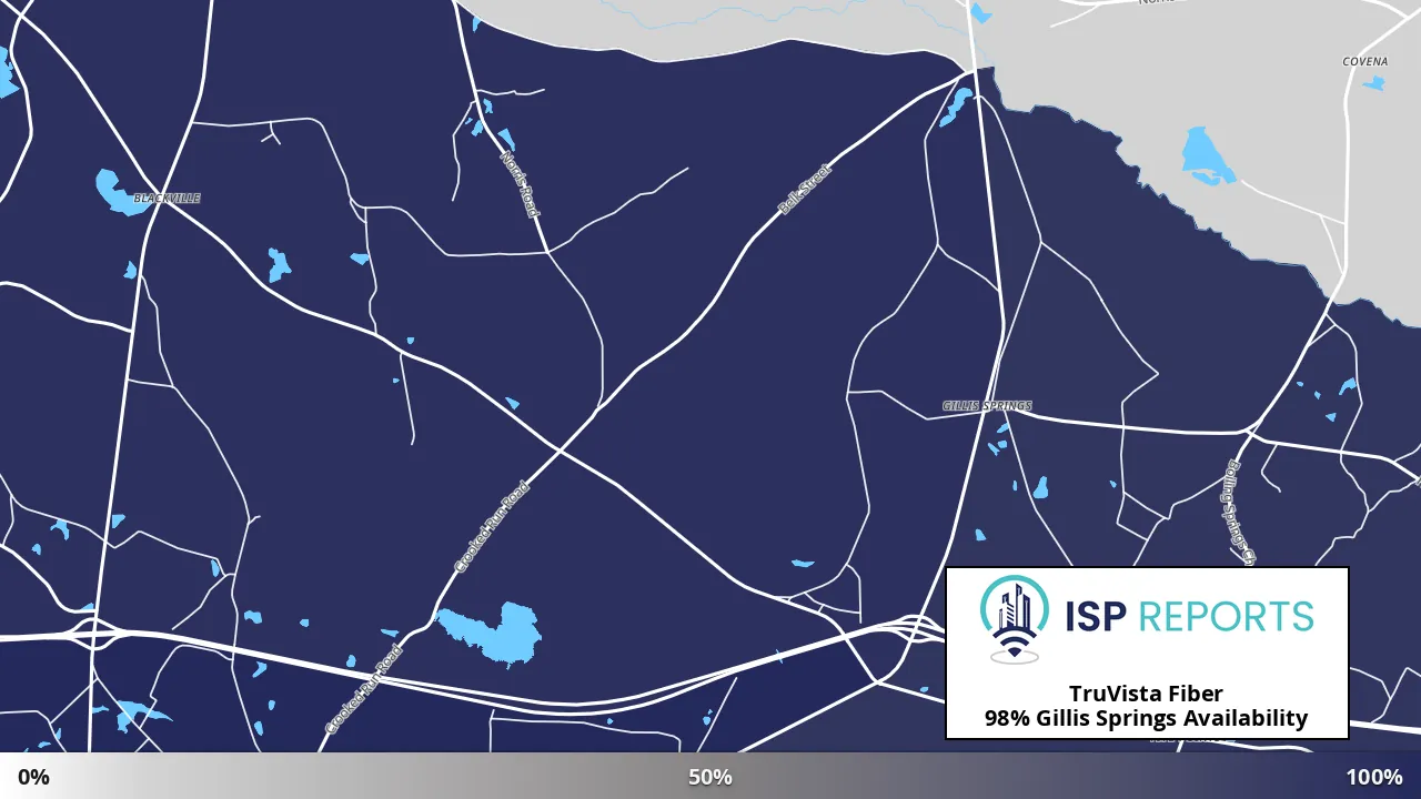 Gillis Springs, GA map of internet availability