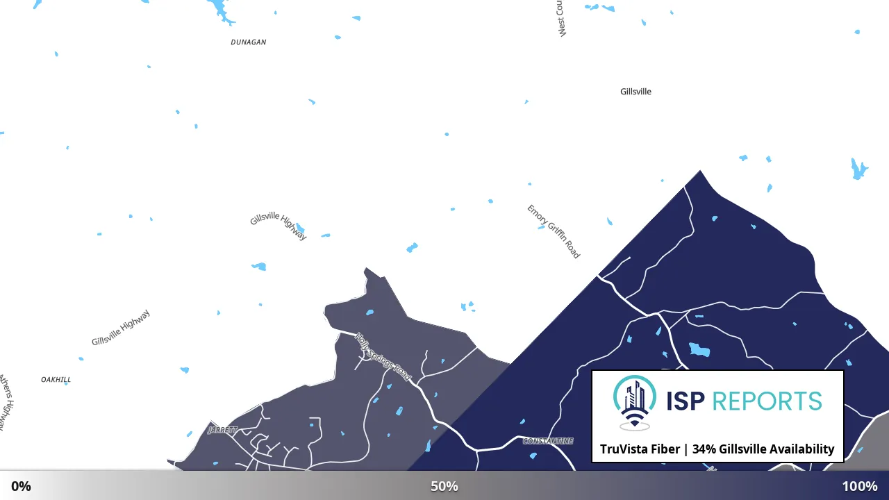 Gillsville, GA map of internet availability