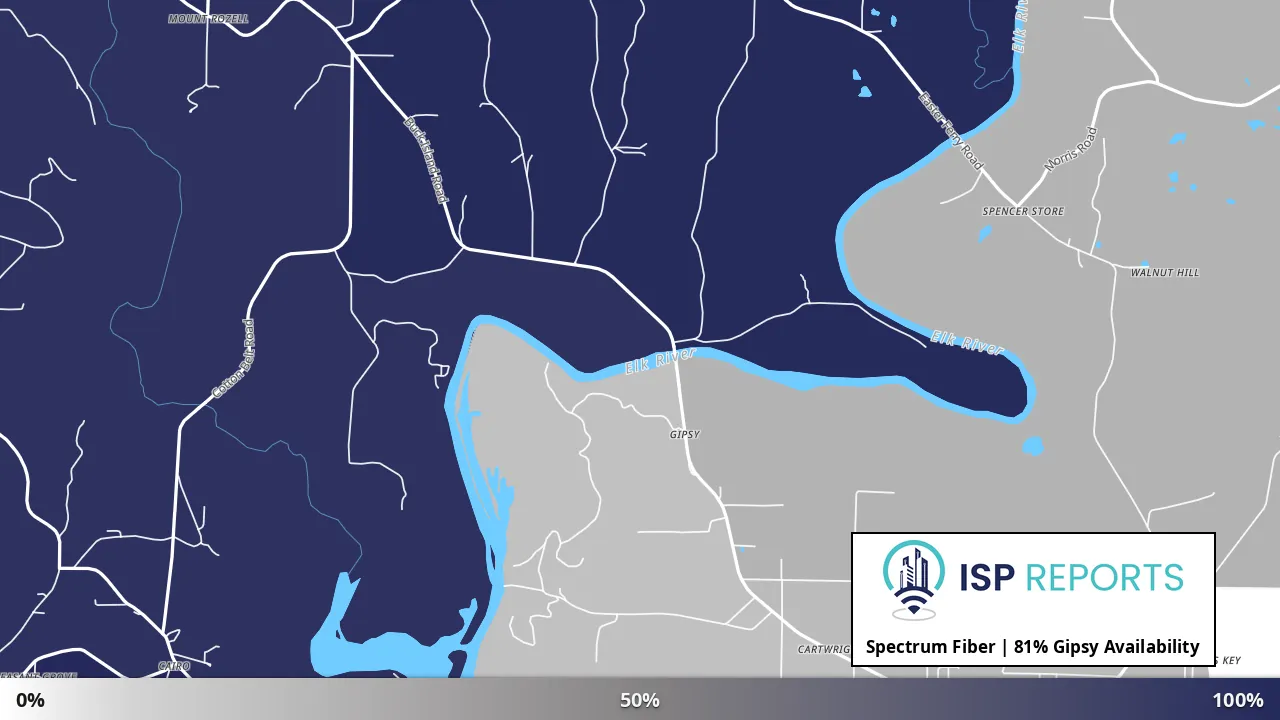 Gipsy, AL map of internet availability