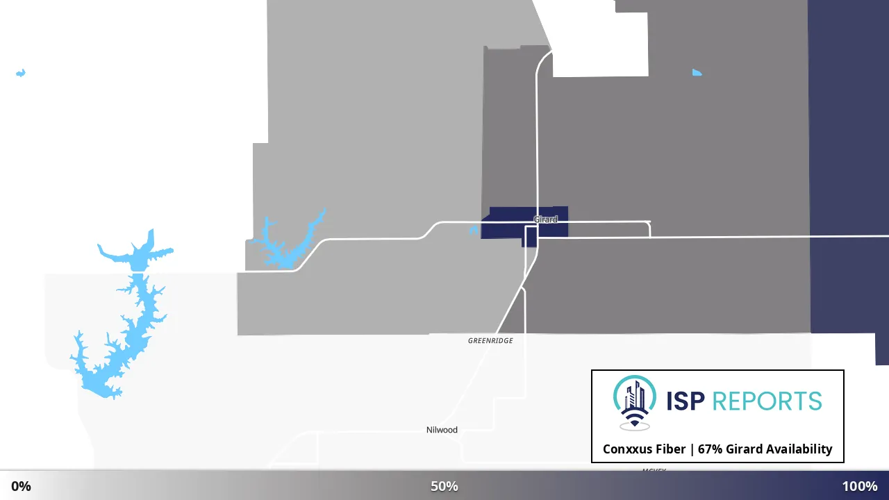 Girard, IL map of internet availability