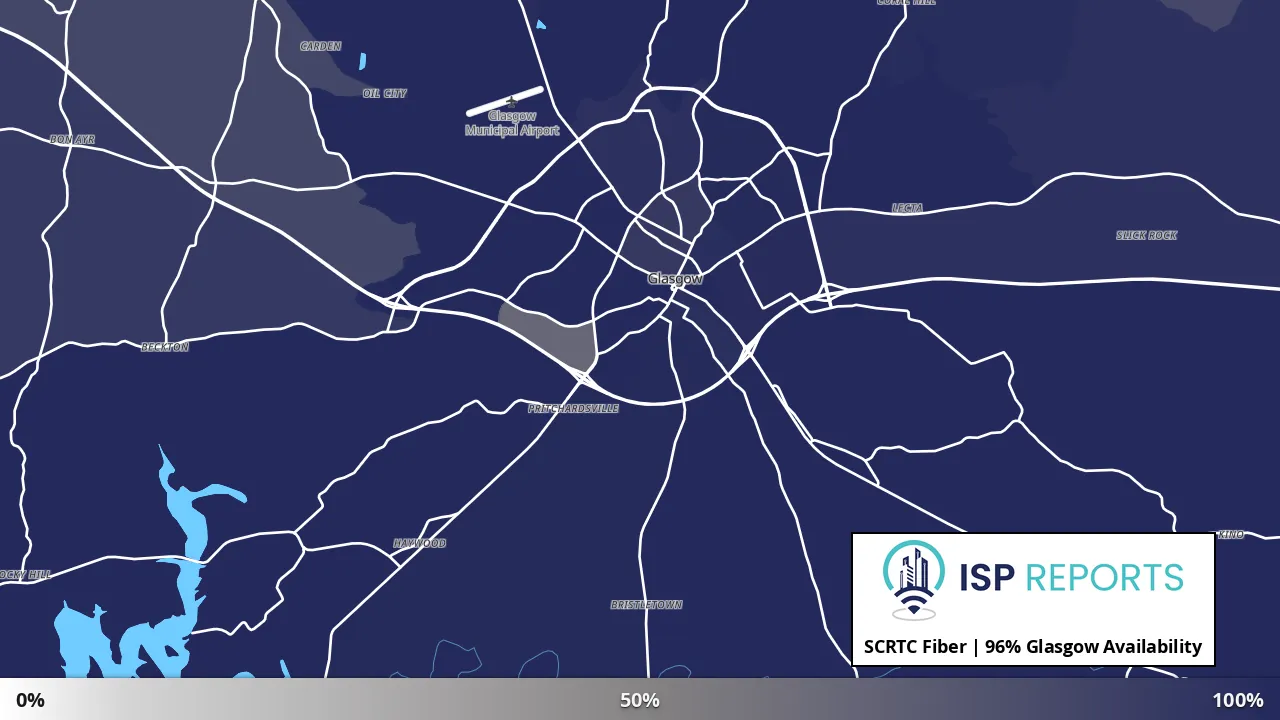 Glasgow, KY map of internet availability