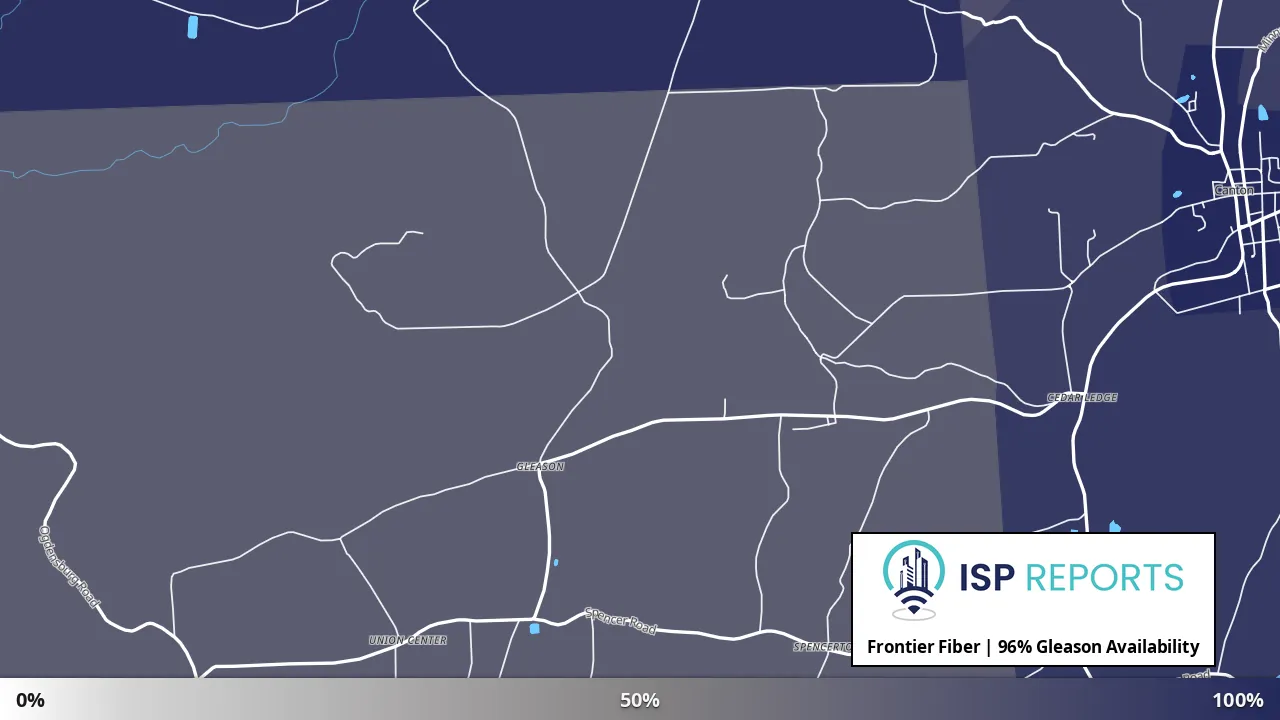 Gleason, PA map of internet availability