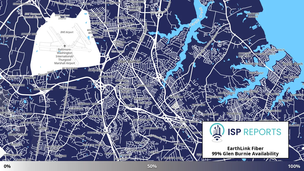 Glen Burnie, MD map of internet availability
