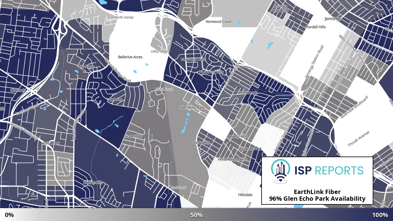 Glen Echo Park, MO map of internet availability