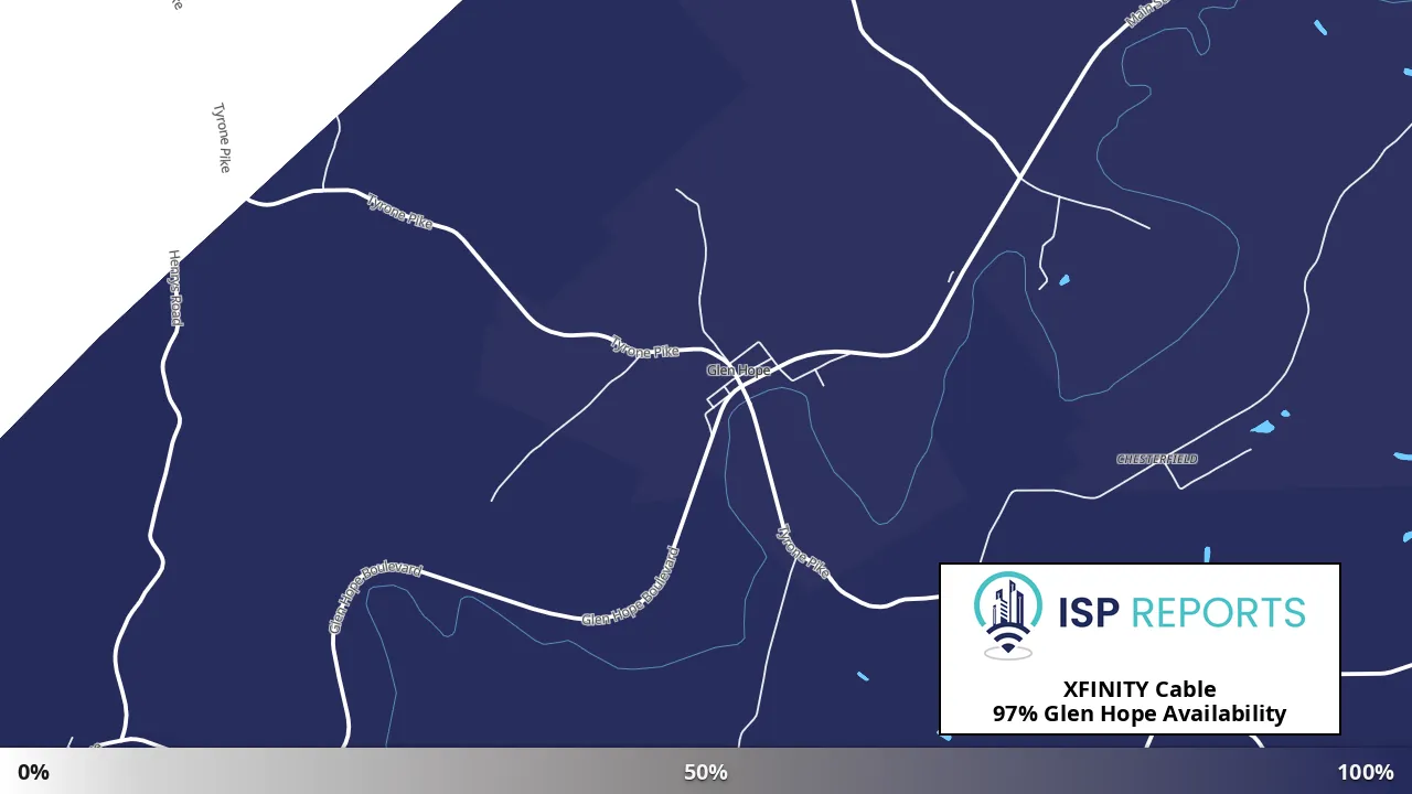 Glen Hope, PA map of internet availability