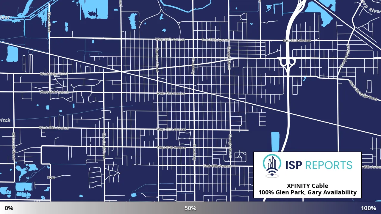 Glen Park, Gary, IN map of internet availability