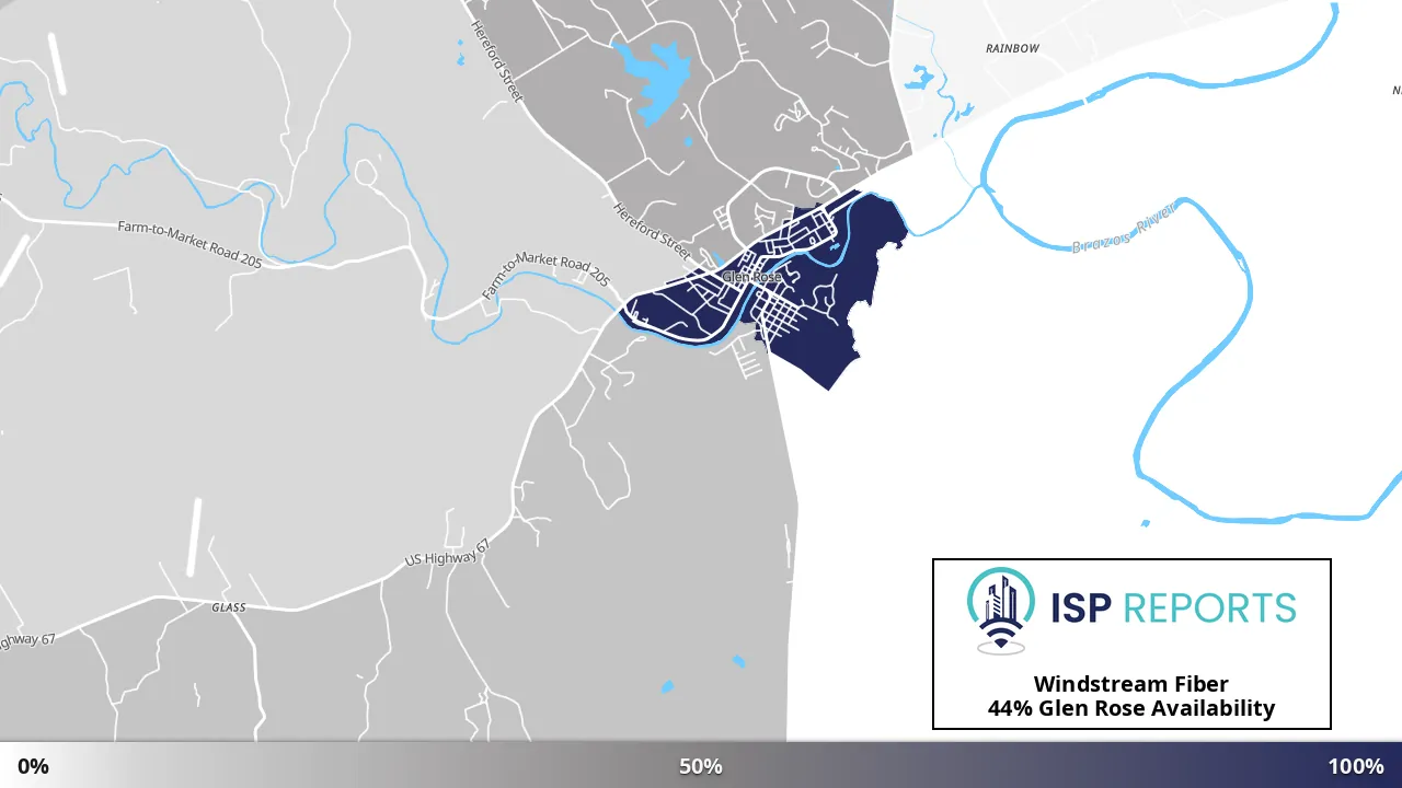 Glen Rose, TX map of internet availability