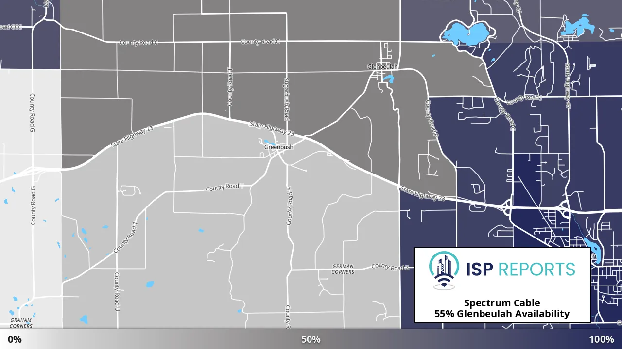 Glenbeulah, WI map of internet availability
