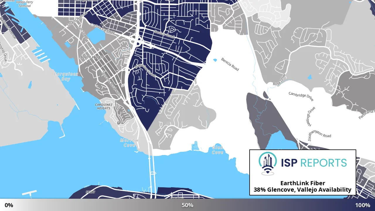 Glencove, Vallejo, CA map of internet availability