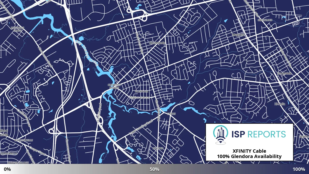 Glendora, NJ map of internet availability