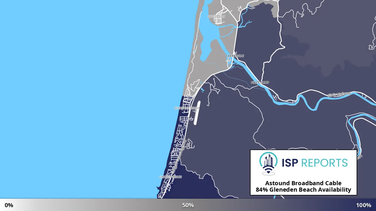 Gleneden Beach, OR map of internet availability