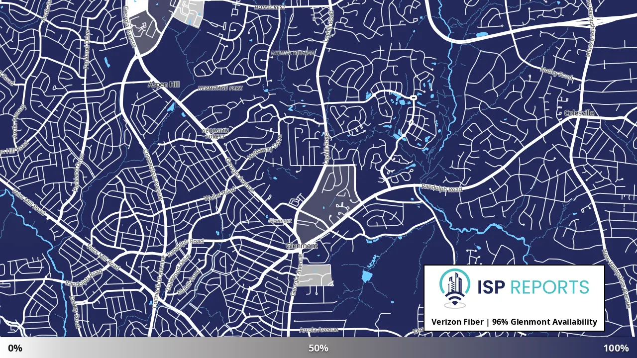Glenmont, MD map of internet availability