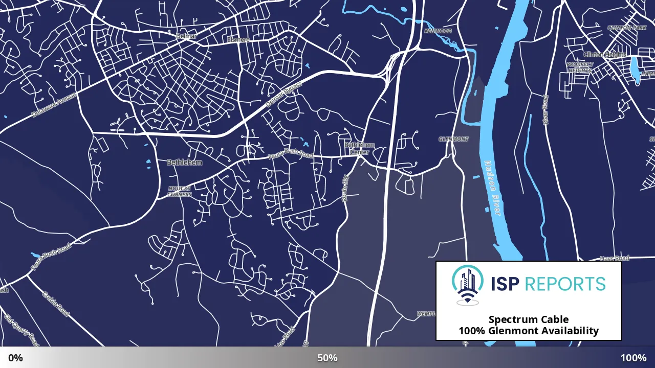 Glenmont, NY map of internet availability