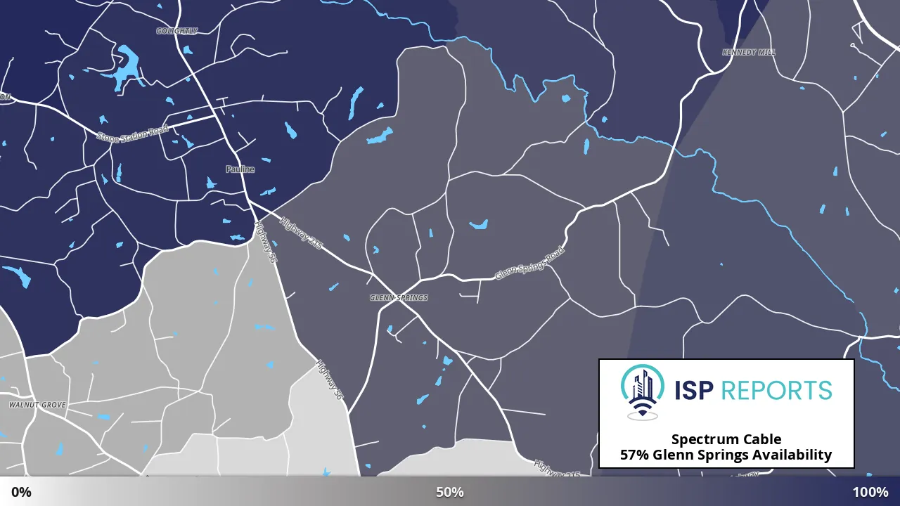 Glenn Springs, SC map of internet availability