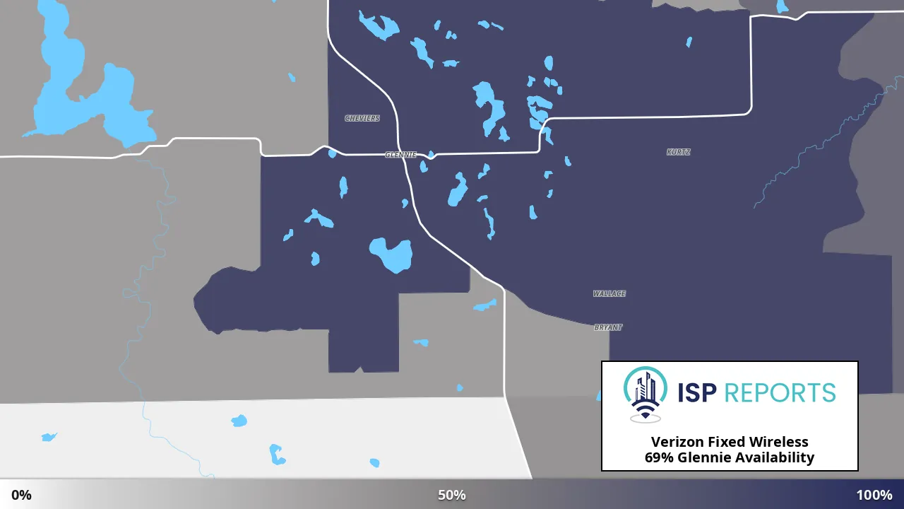 Glennie, MI map of internet availability