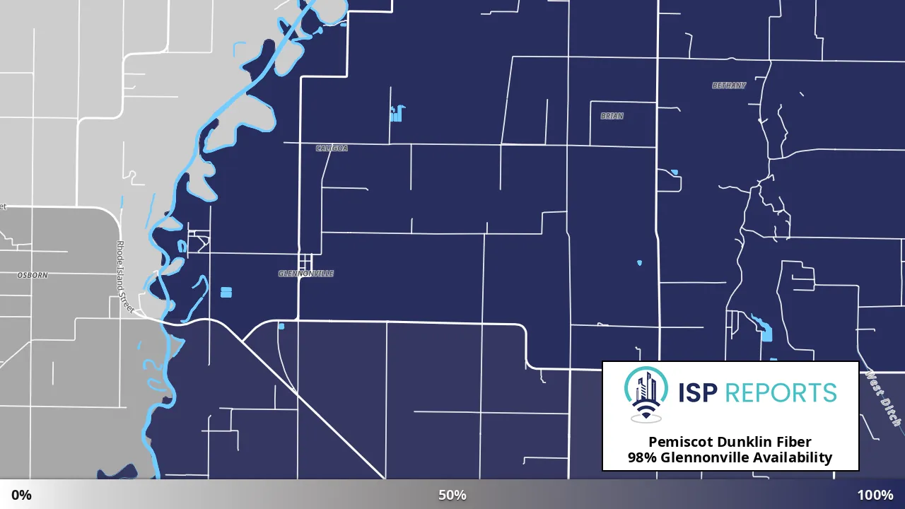 Glennonville, MO map of internet availability