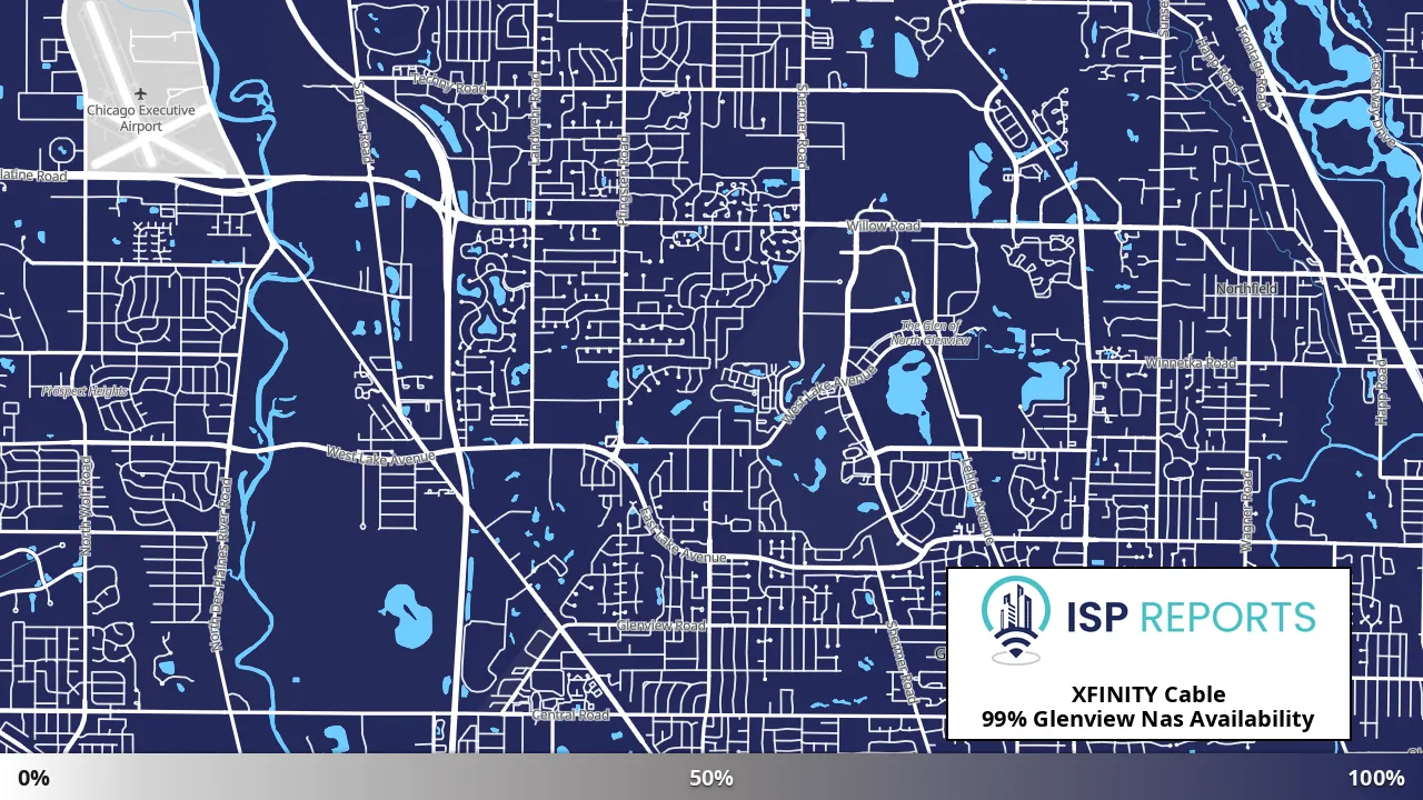 Glenview Nas, IL map of internet availability
