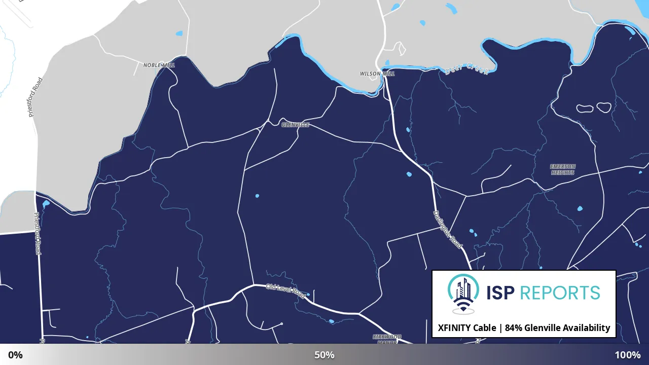Glenville, MD map of internet availability