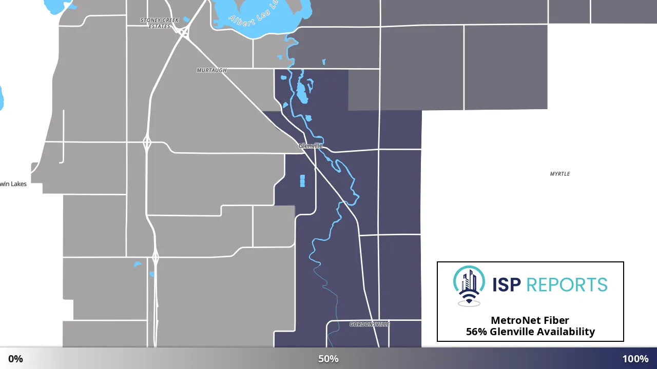 Glenville, MN map of internet availability