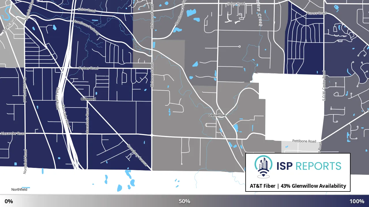 Glenwillow, OH map of internet availability