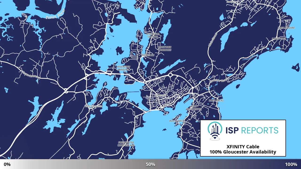 Gloucester, MA map of internet availability