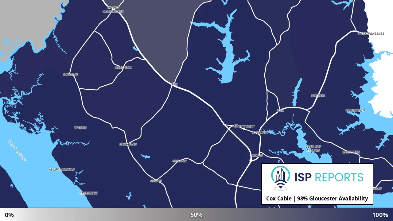 Gloucester, VA map of internet availability