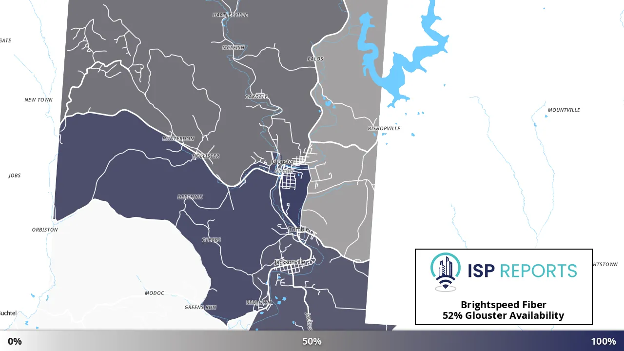 Glouster, OH map of internet availability