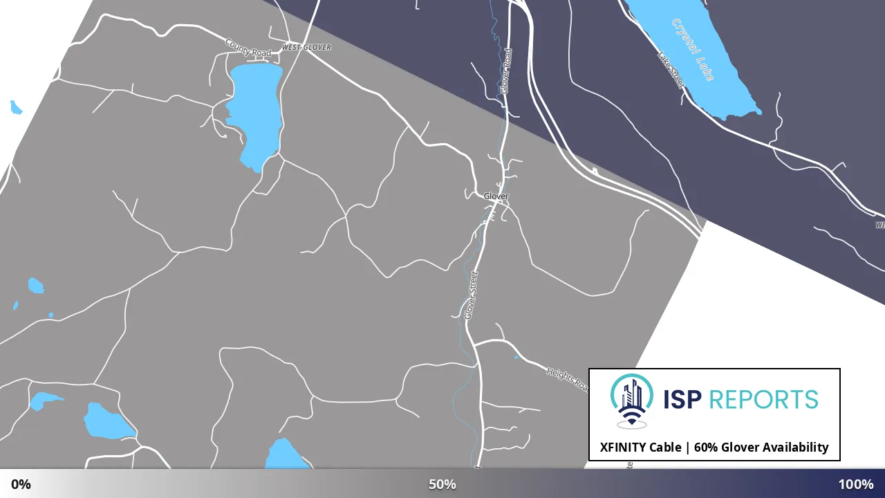 Glover, VT map of internet availability