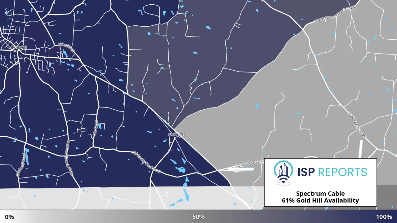 Gold Hill, NC map of internet availability