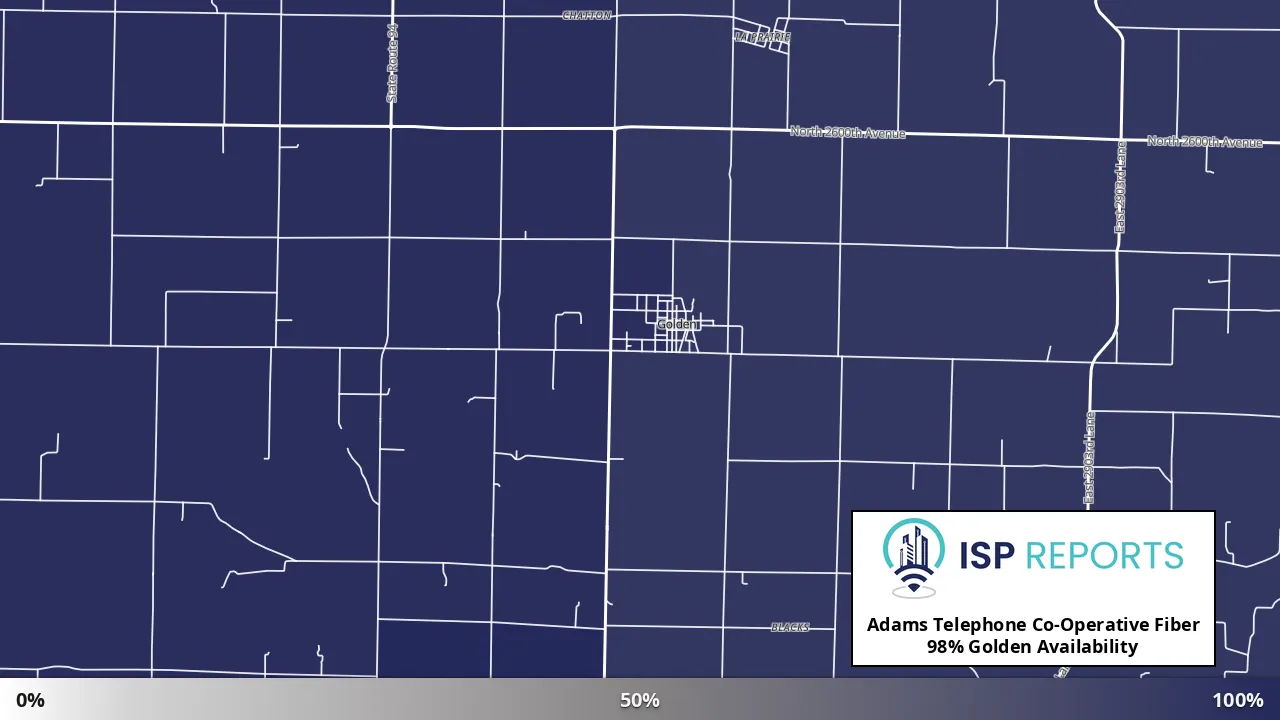 Golden, IL map of internet availability