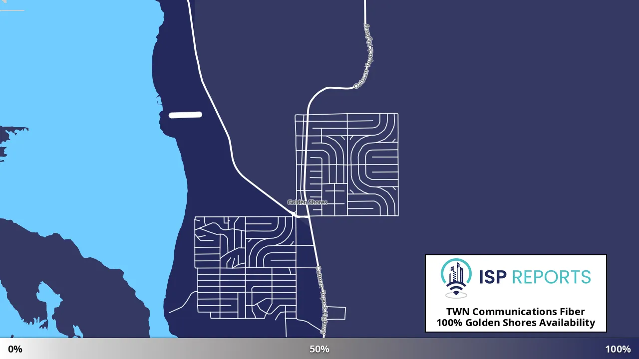 Golden Shores, AZ map of internet availability