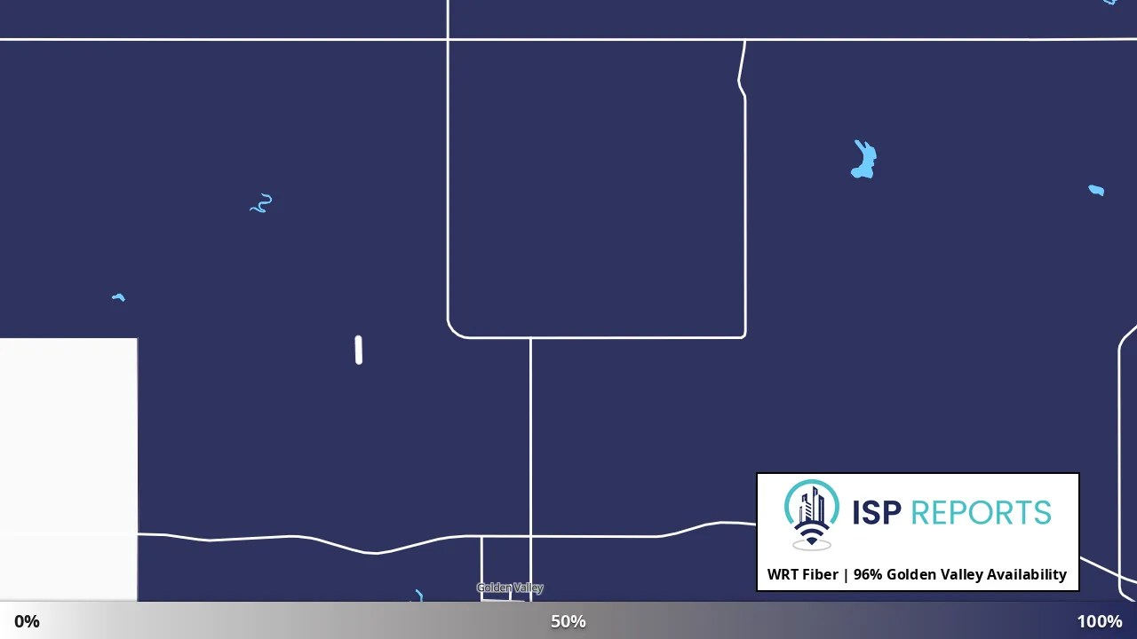 Golden Valley, ND map of internet availability