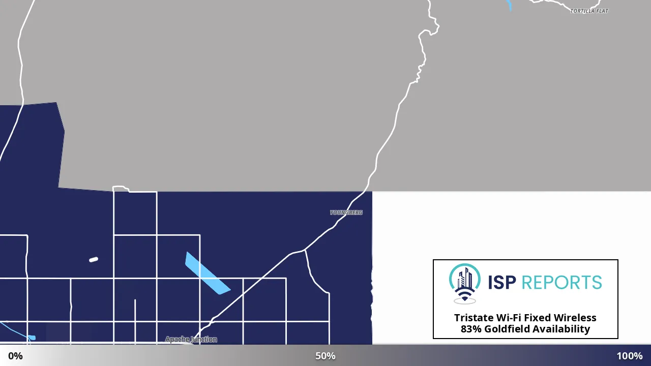 Goldfield, AZ map of internet availability