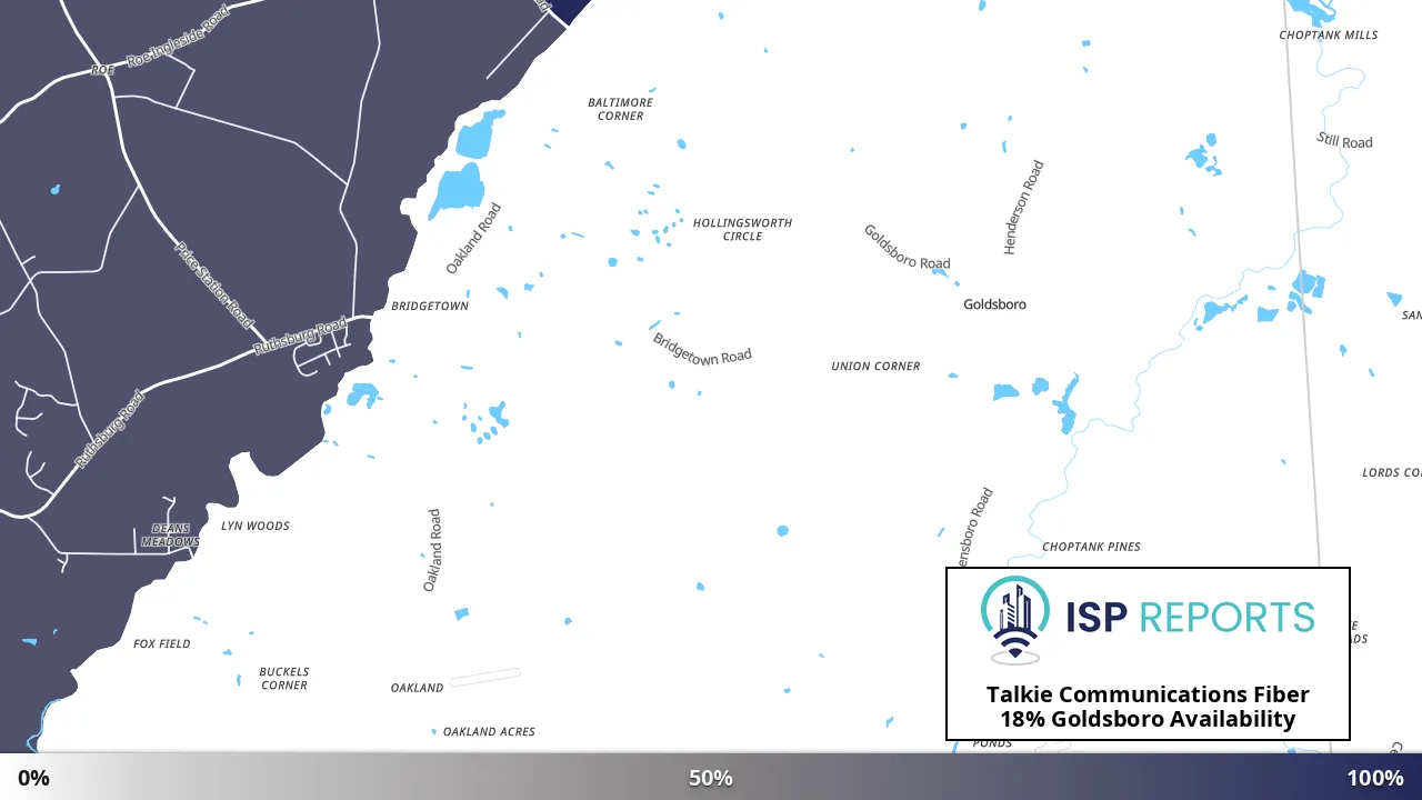 Goldsboro, MD map of internet availability