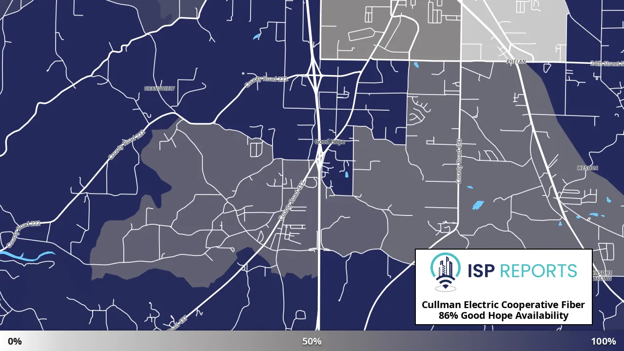 Good Hope, AL map of internet availability