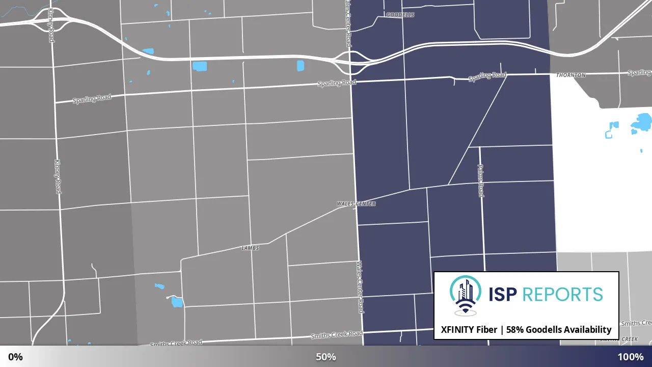 Goodells, MI map of internet availability